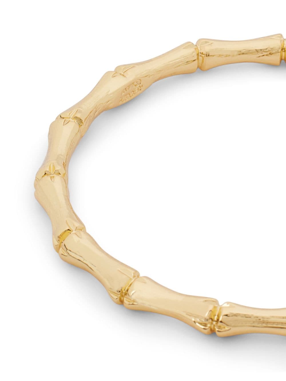 Shop Kenneth Jay Lane Bamboo Bangle Bracelet In Gold