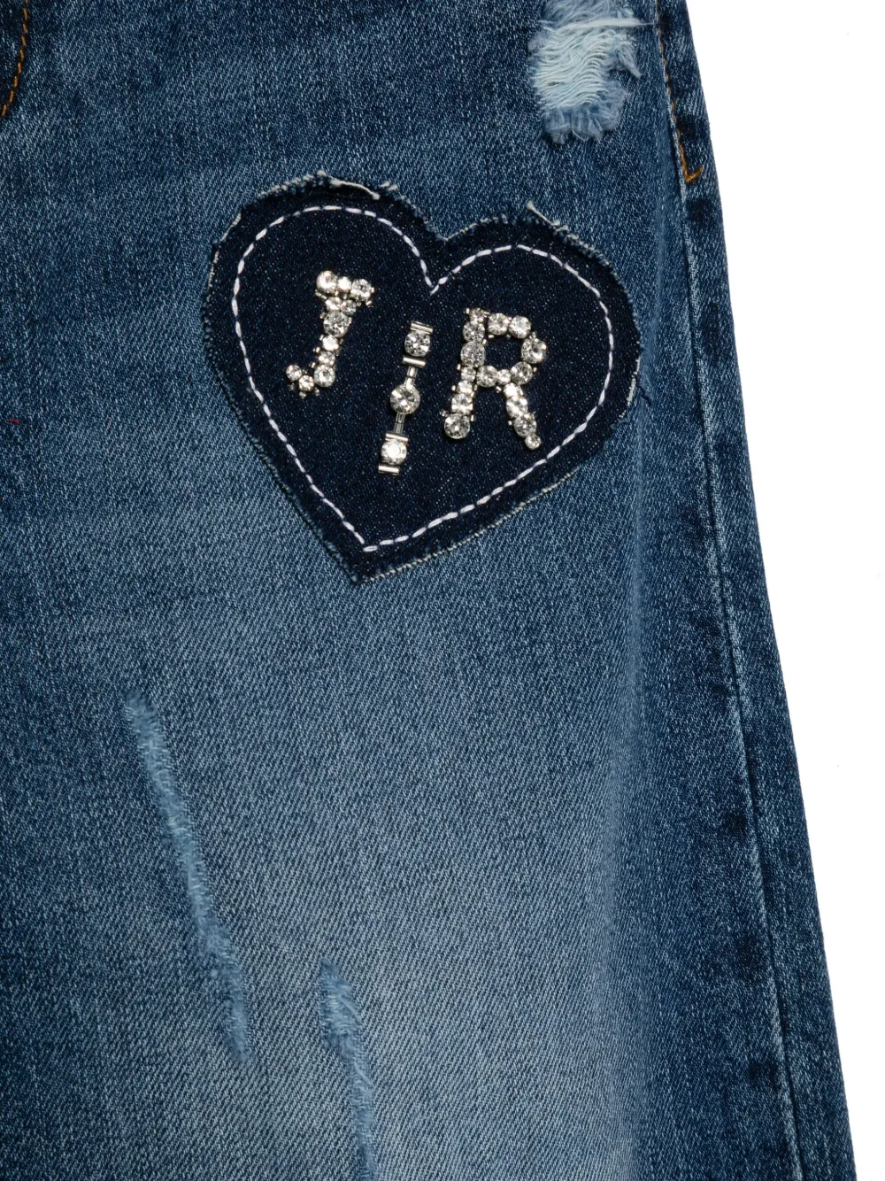 Shop John Richmond Junior Logo-patch Jeans In 蓝色