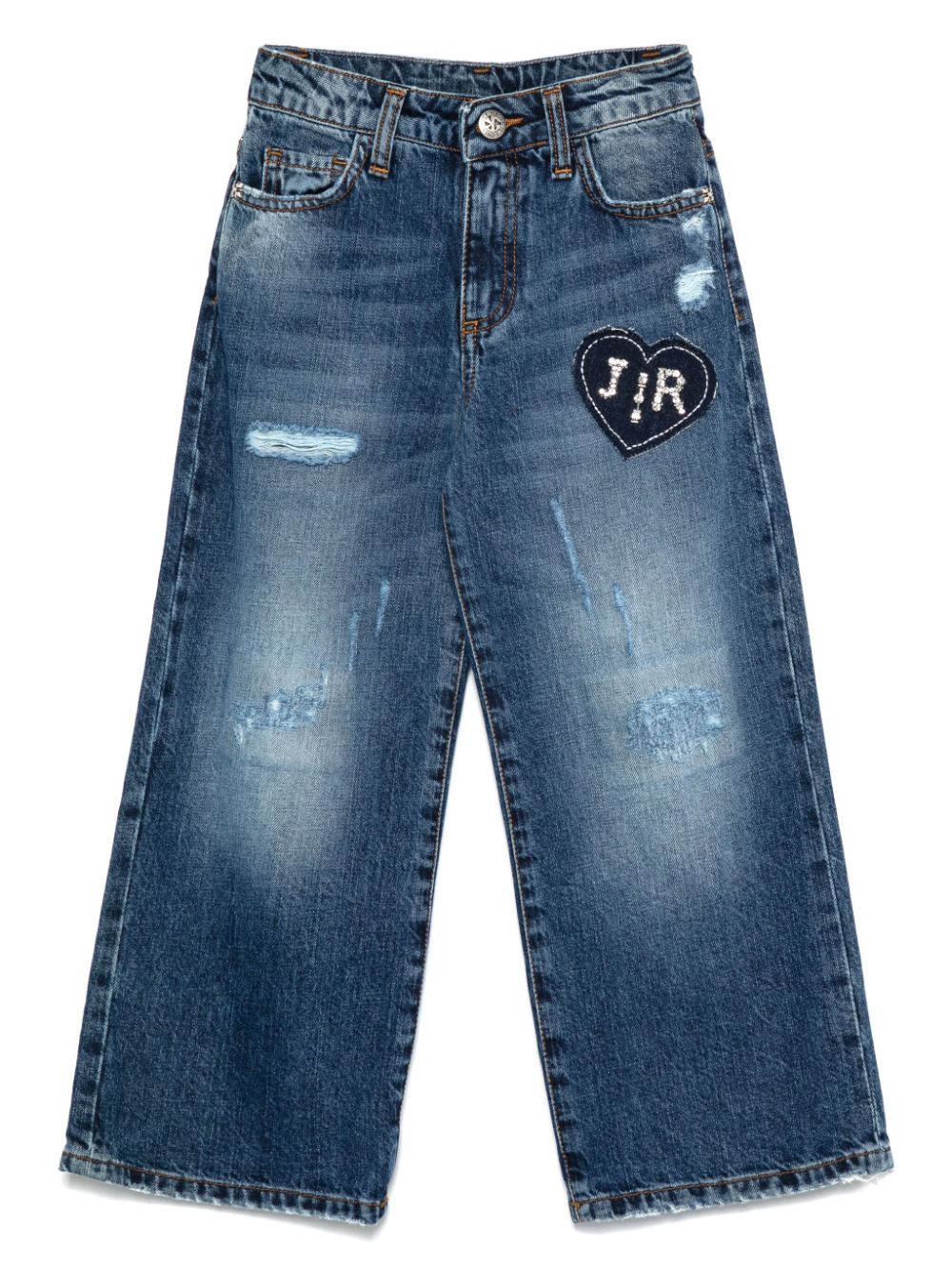 John Richmond Junior Jeans met logopatch Blauw