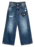 John Richmond Junior logo-patch jeans - Blue
