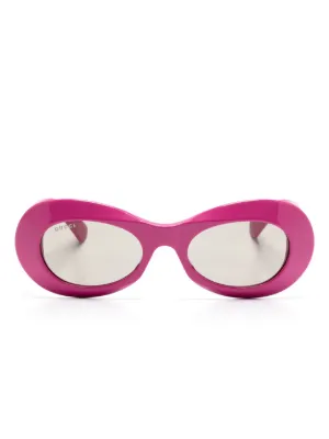 グッチ　オーバル型ピンクのサングラス Gucci Eyewear オーバルフレーム サングラス | ピンク | FARFETCH JP