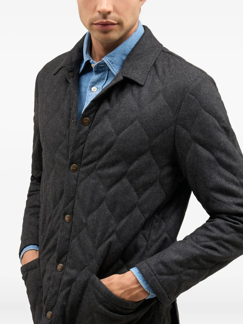 Boglioli Quilted Diamond-pattern Jacket In Black