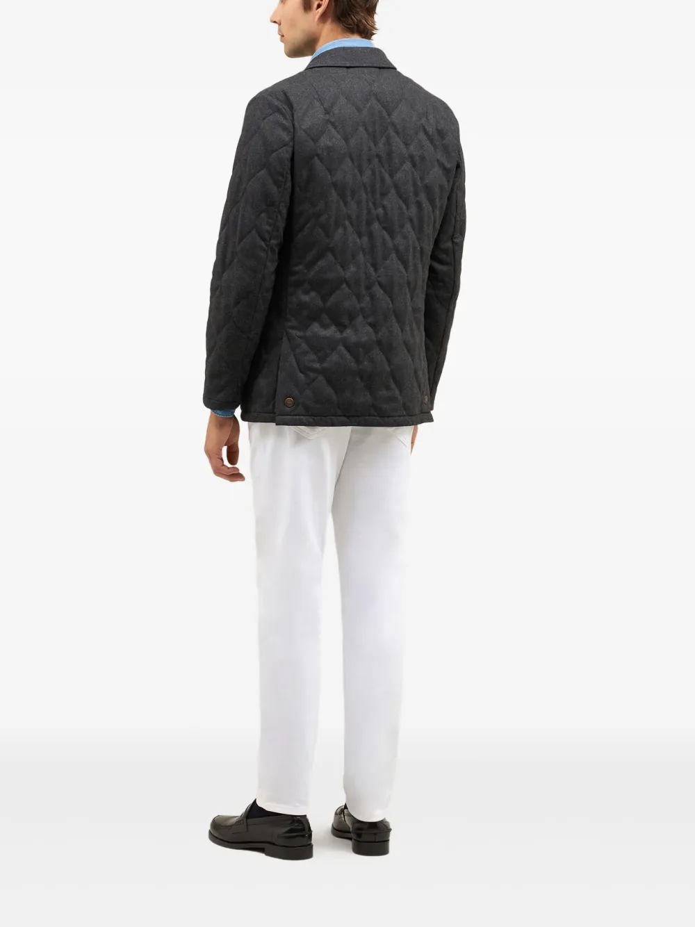 Boglioli Gewatteerd jack met diamantpatroon Grijs