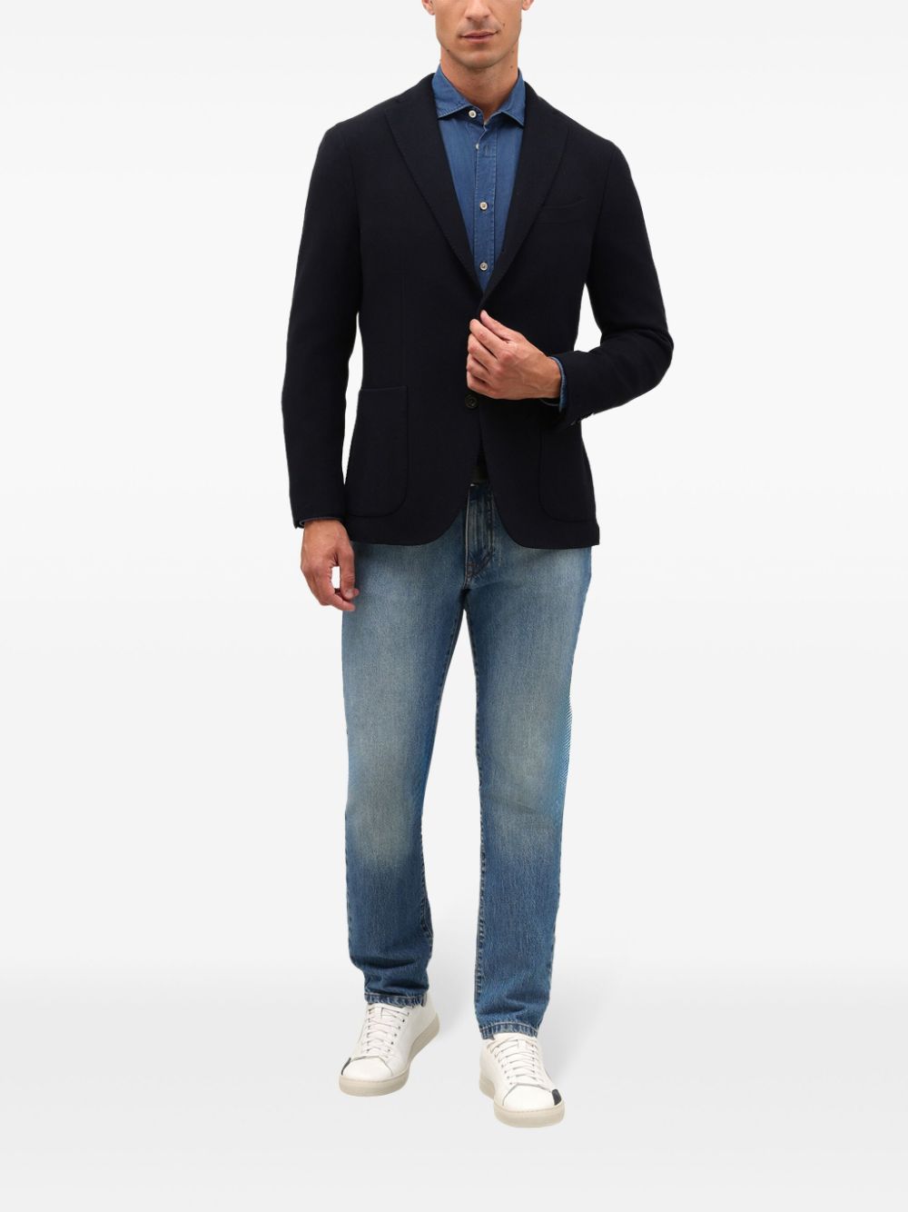 Boglioli Blazer met enkele rij knopen Blauw