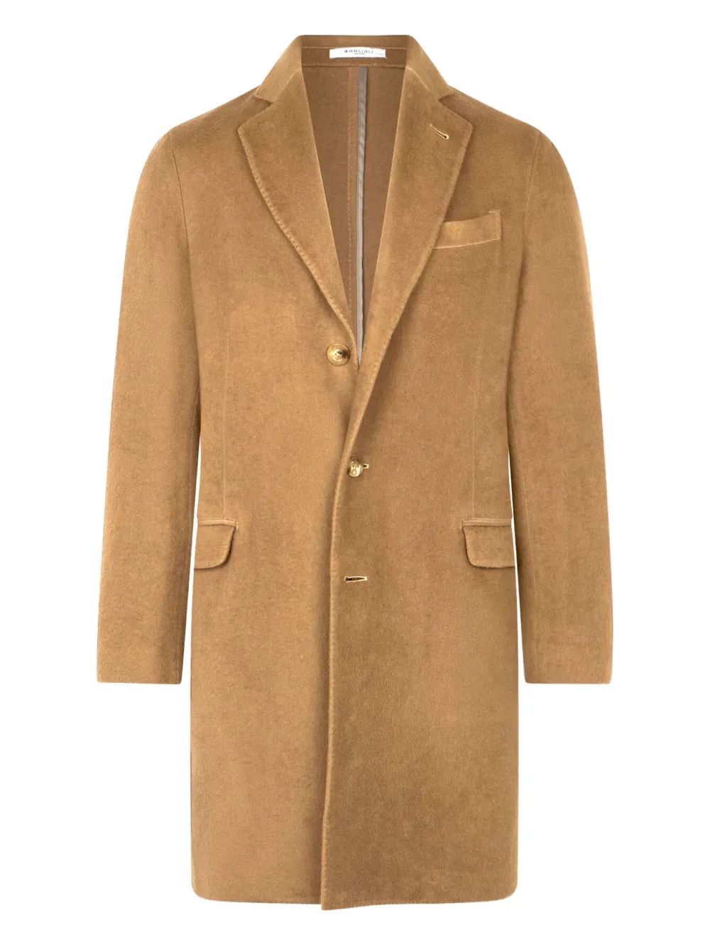Boglioli three-button brushed cashmere coat | Brown | Image 1