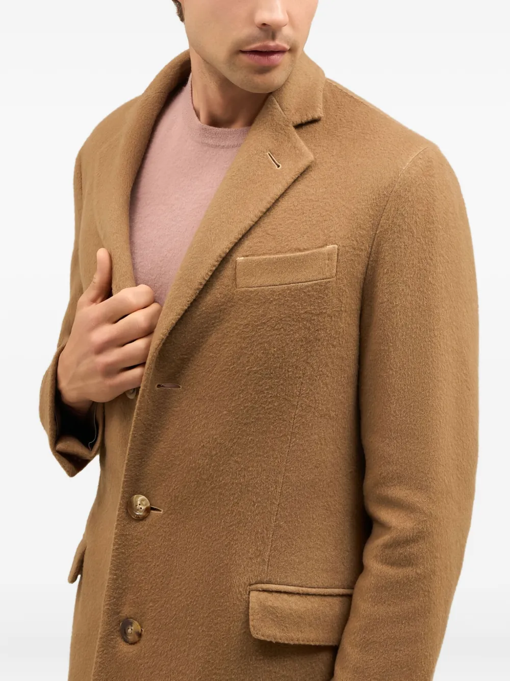 Boglioli Kasjmier jas met drie knopen Bruin