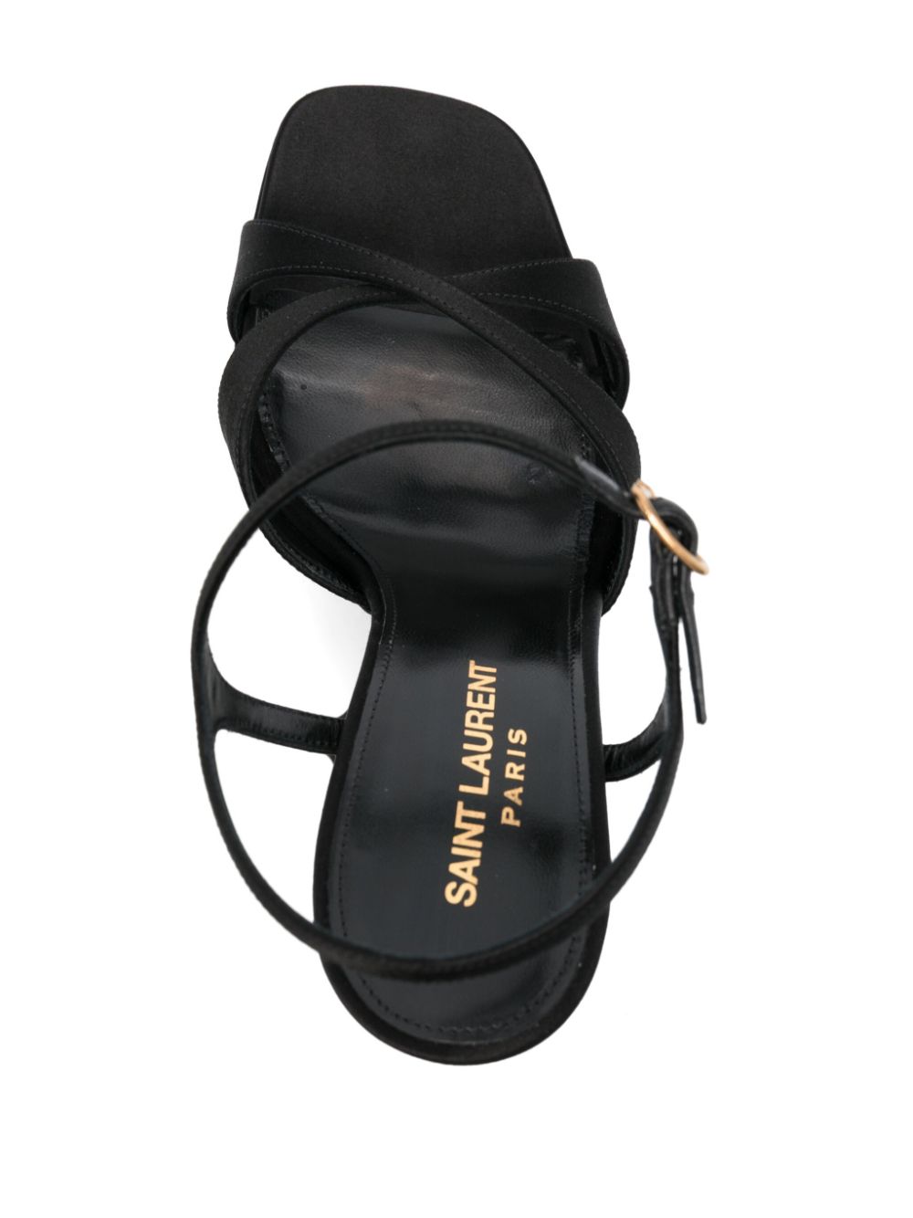 Saint Laurent 145 mm satijnen sandalen Zwart