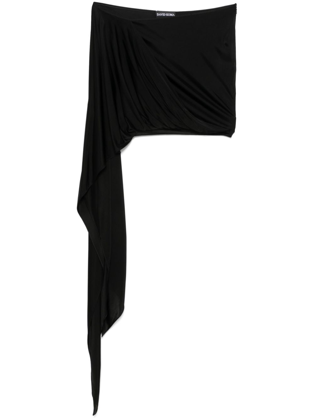 David Koma draped asymmetric mini skirt – Black