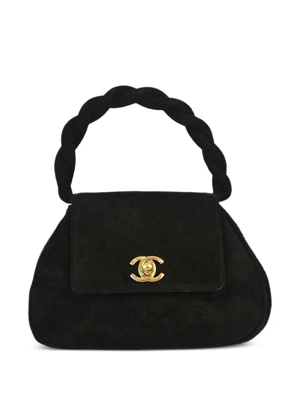 CHANEL Pre-Owned 1997 suede top-handle bag – Black