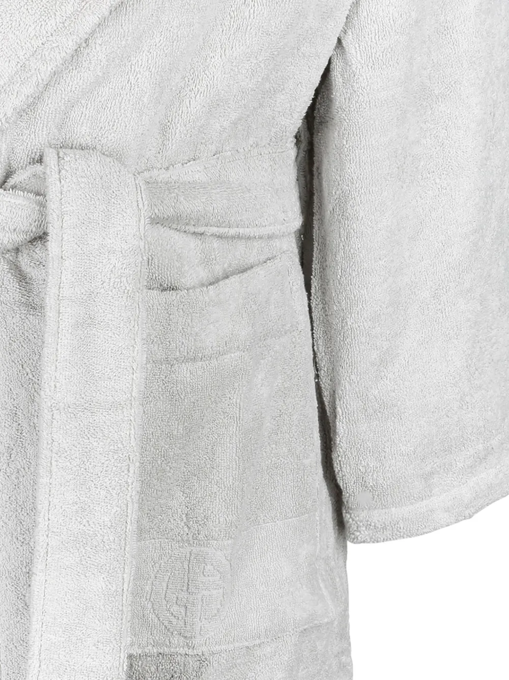 Armani Collezioni Cotton Bath Robe In Grey