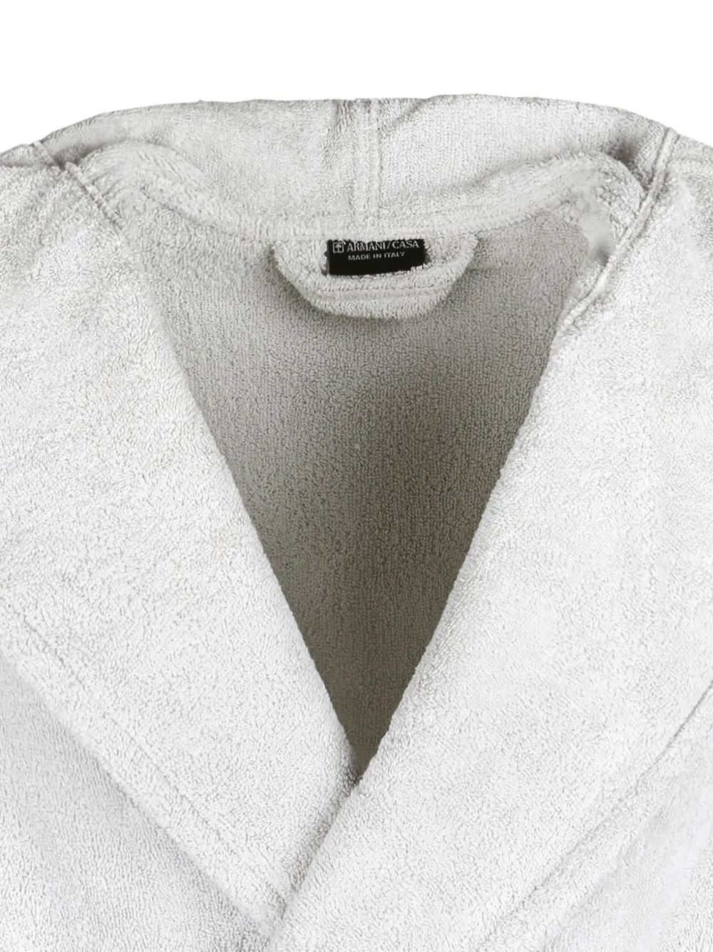 Armani Collezioni Cotton Bath Robe In Grey