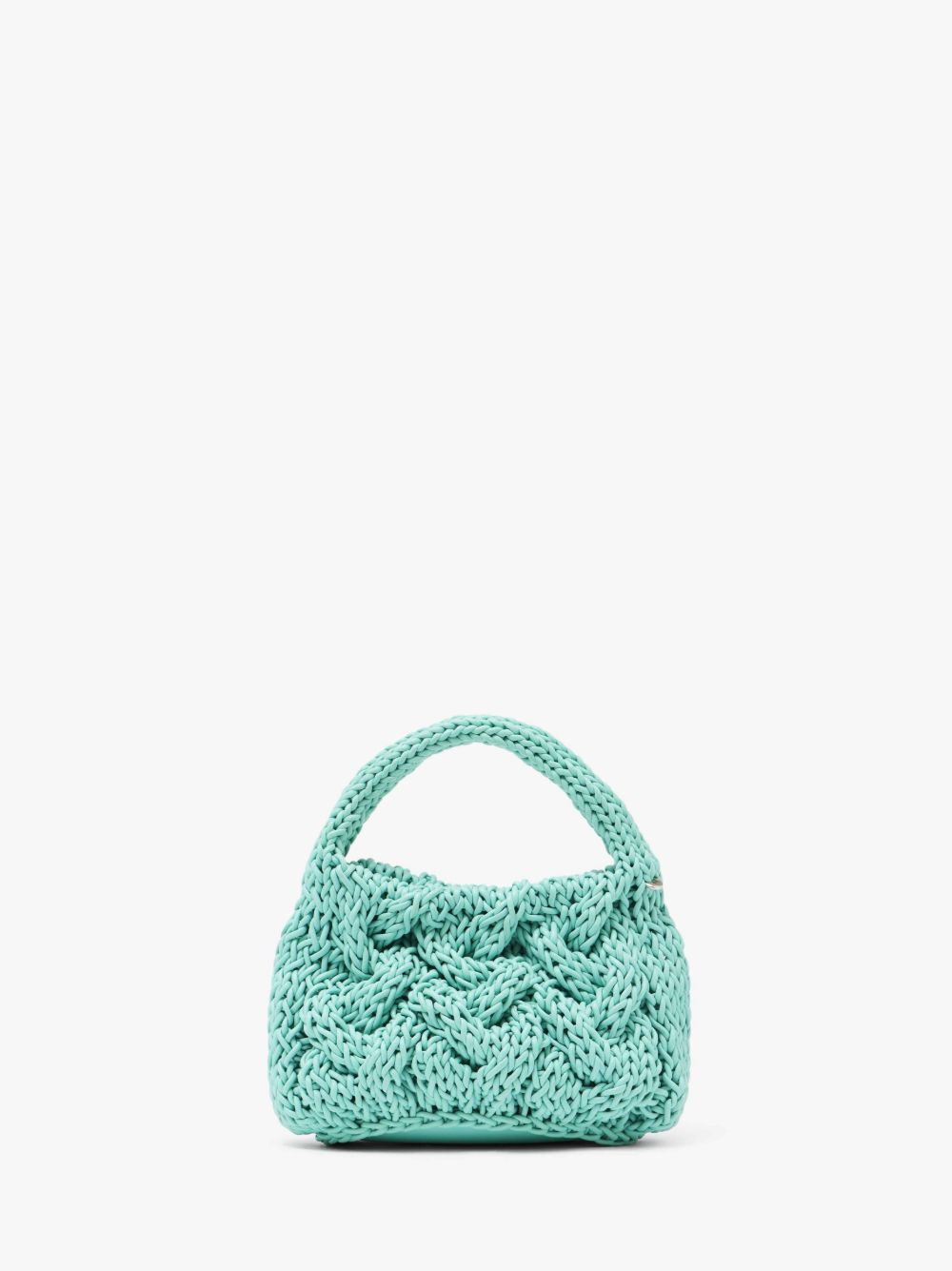 JW ANDERSON JW ANDERSON SMALL CABLE KNIT BAG - LEATHER DRAWCORD TOP HANDLE BAG