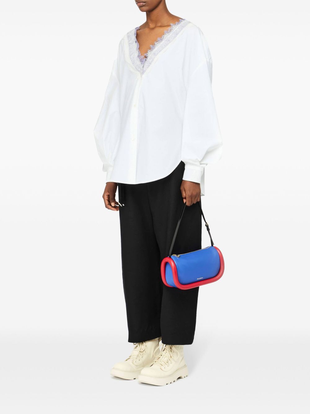 JW Anderson Bumper-15 leren schoudertas - Blauw