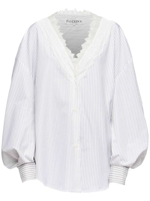 JW Anderson V-neck lace-trim shirt Women