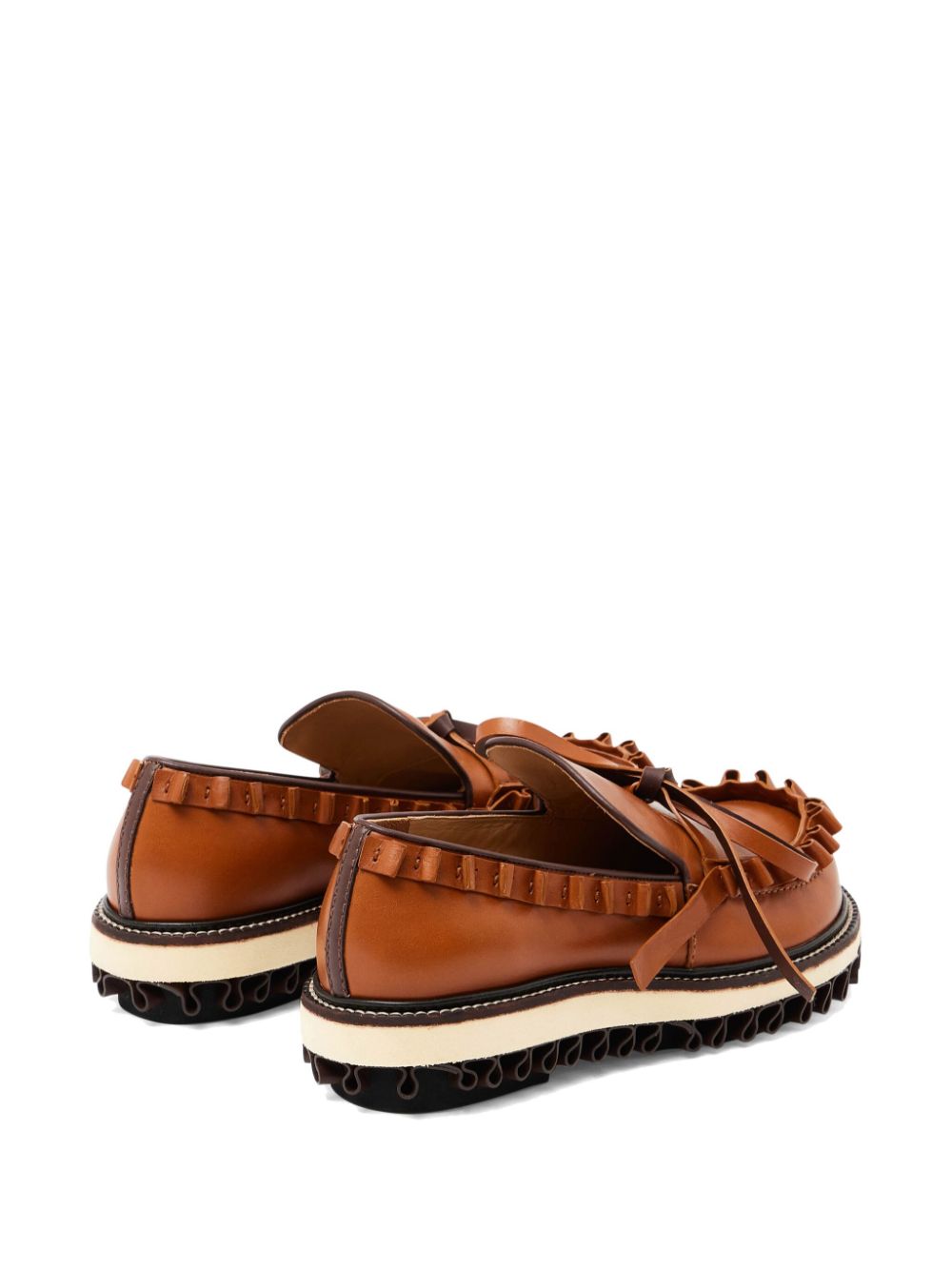 JW Anderson Leren loafers met ruches Bruin