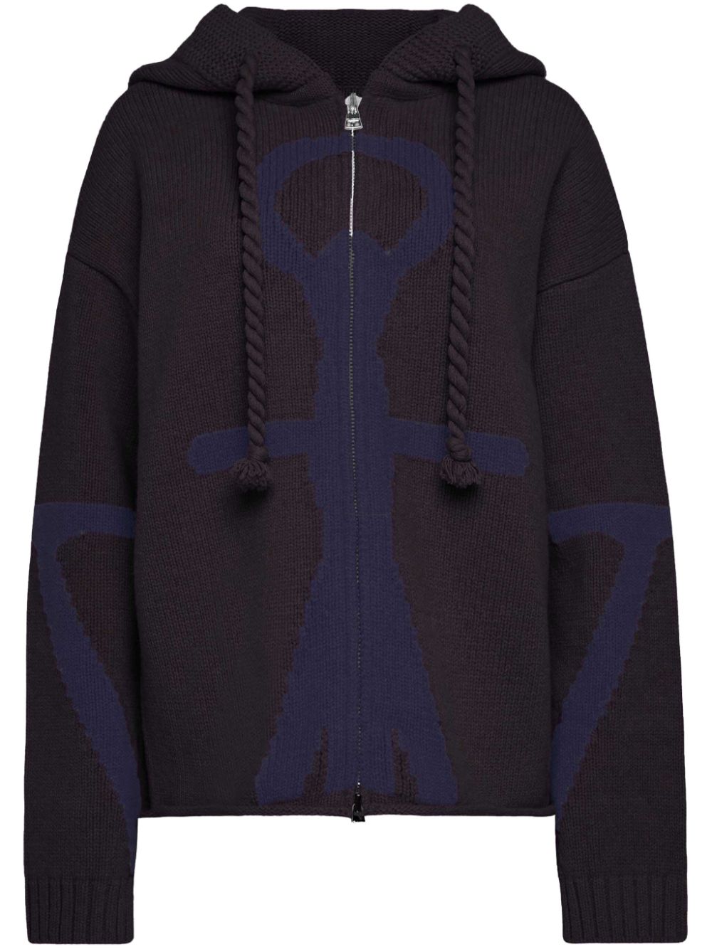 JW Anderson Hoodie met anker intarsia Zwart