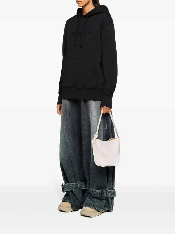JW Anderson Classic logo-embroidered Hoodie | Black | FARFETCH