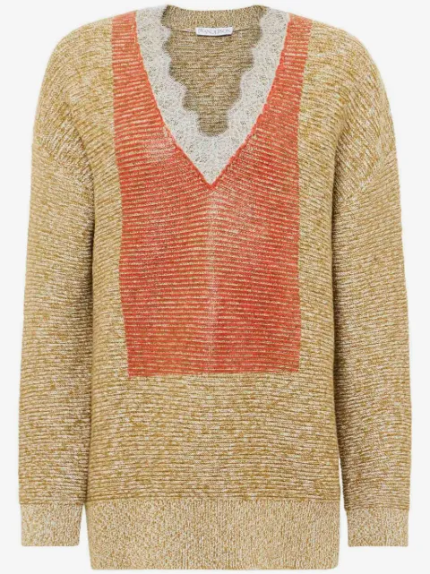 JW Anderson suéter con ribete de encaje