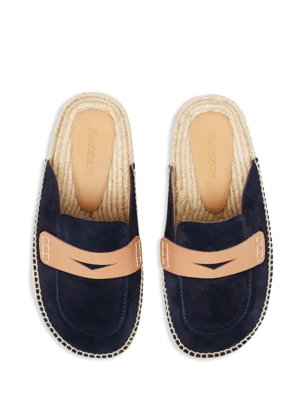 JW Anderson Suede Loafer Mules | Blue | FARFETCH