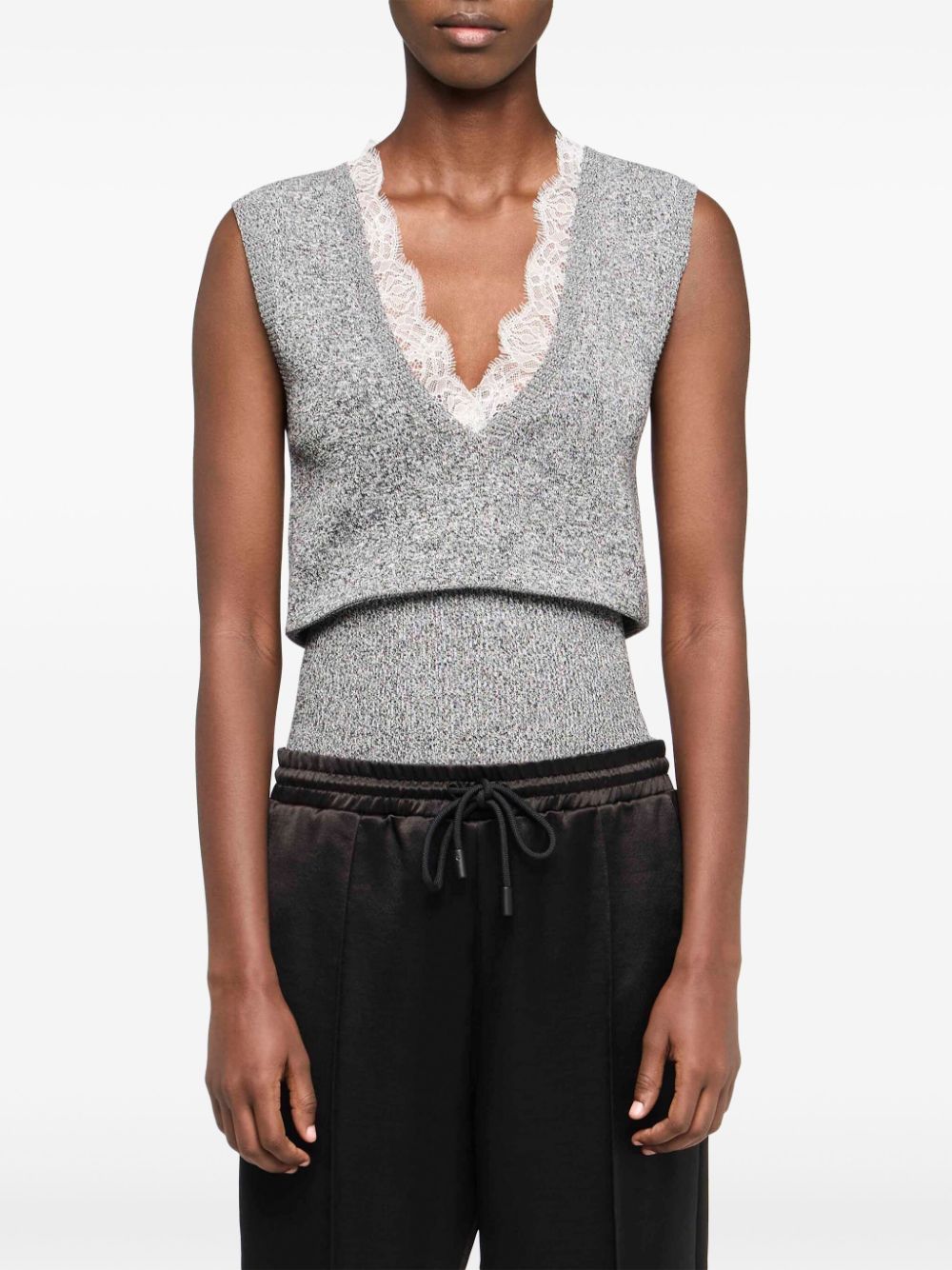 JW Anderson lace-trim knit top Women