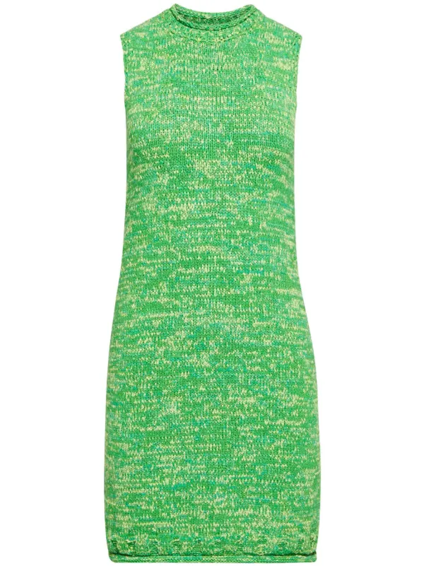green emerald velvet dress Jw Anderson Knotted waist longline dress  Luisa World