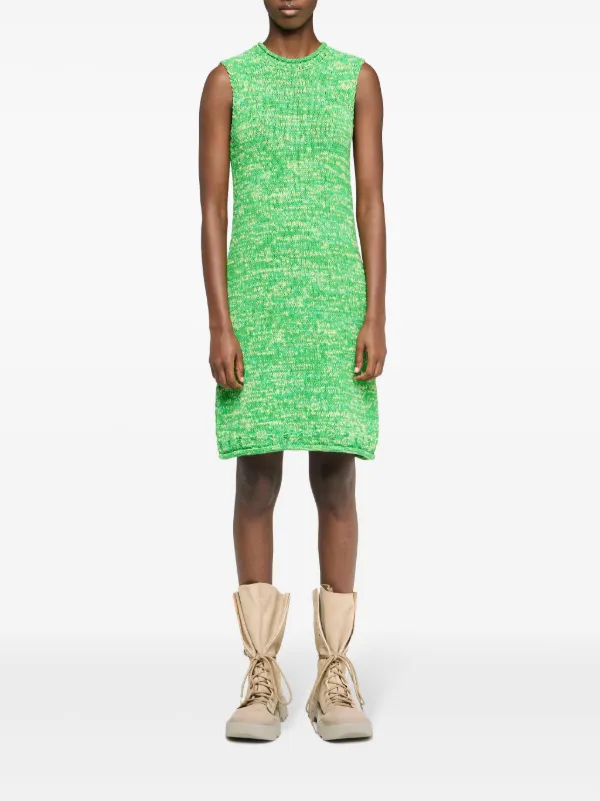 jw anderson green dress JW Anderson Bumper Long-Sleeve Asymmetric Midi Dress