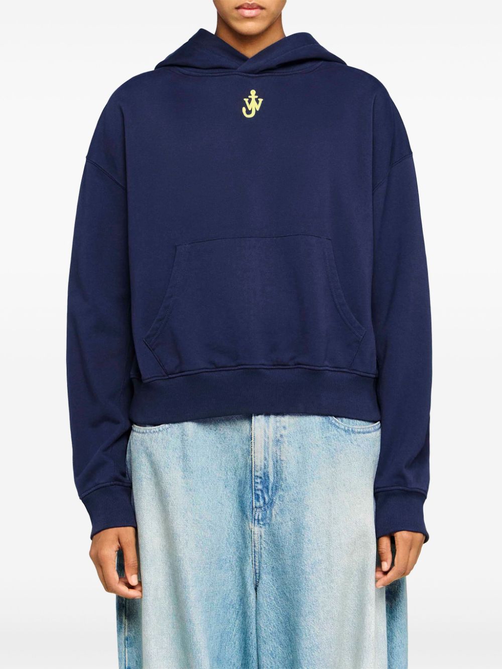 JW Anderson Hoodie met geborduurd anker Blauw