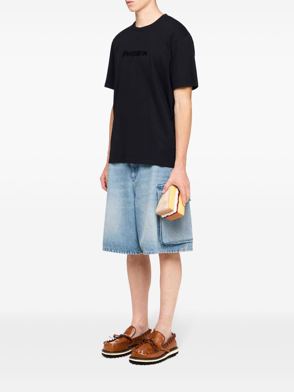 JW Anderson T-shirt met geborduurd logo - Zwart