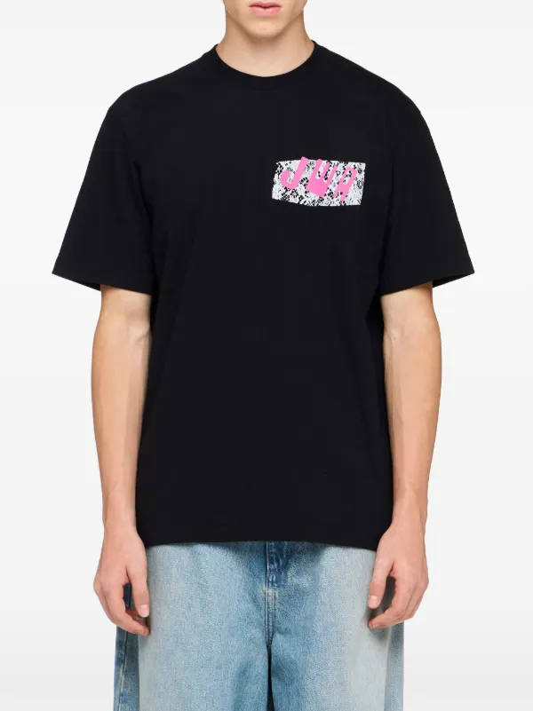 JW Anderson JWA レースプリント Tシャツ | ブラック | FARFETCH JP