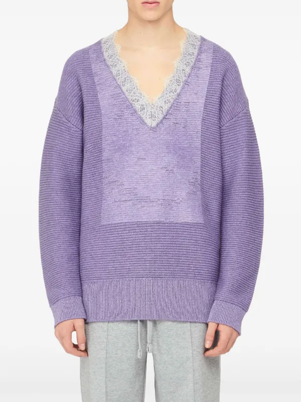 パープル 長袖 Vネック レオタード XS パープル 長袖 Vネック レオタード XS