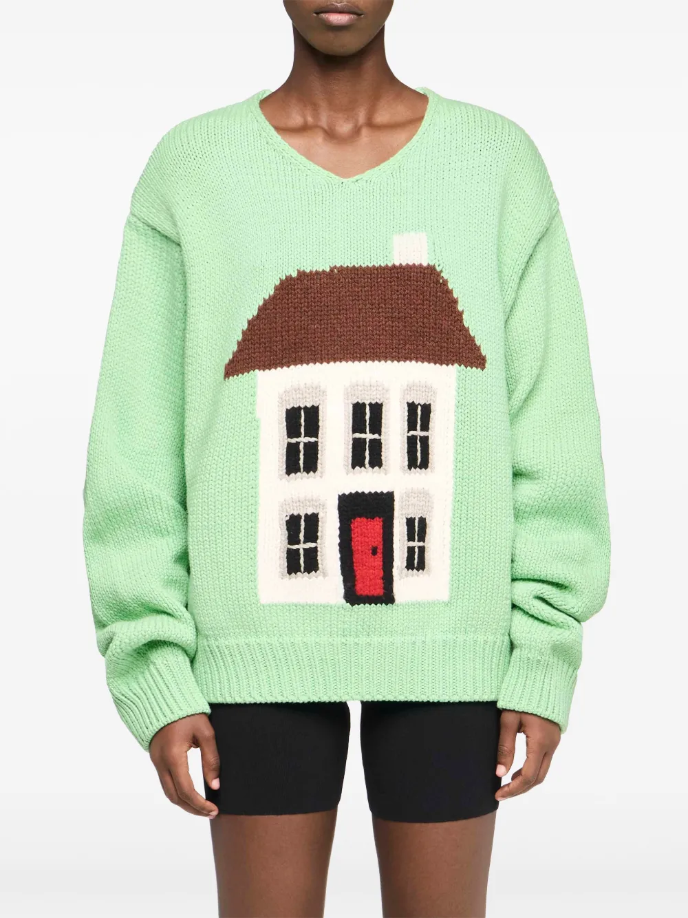 JW Anderson House intarsia trui Groen