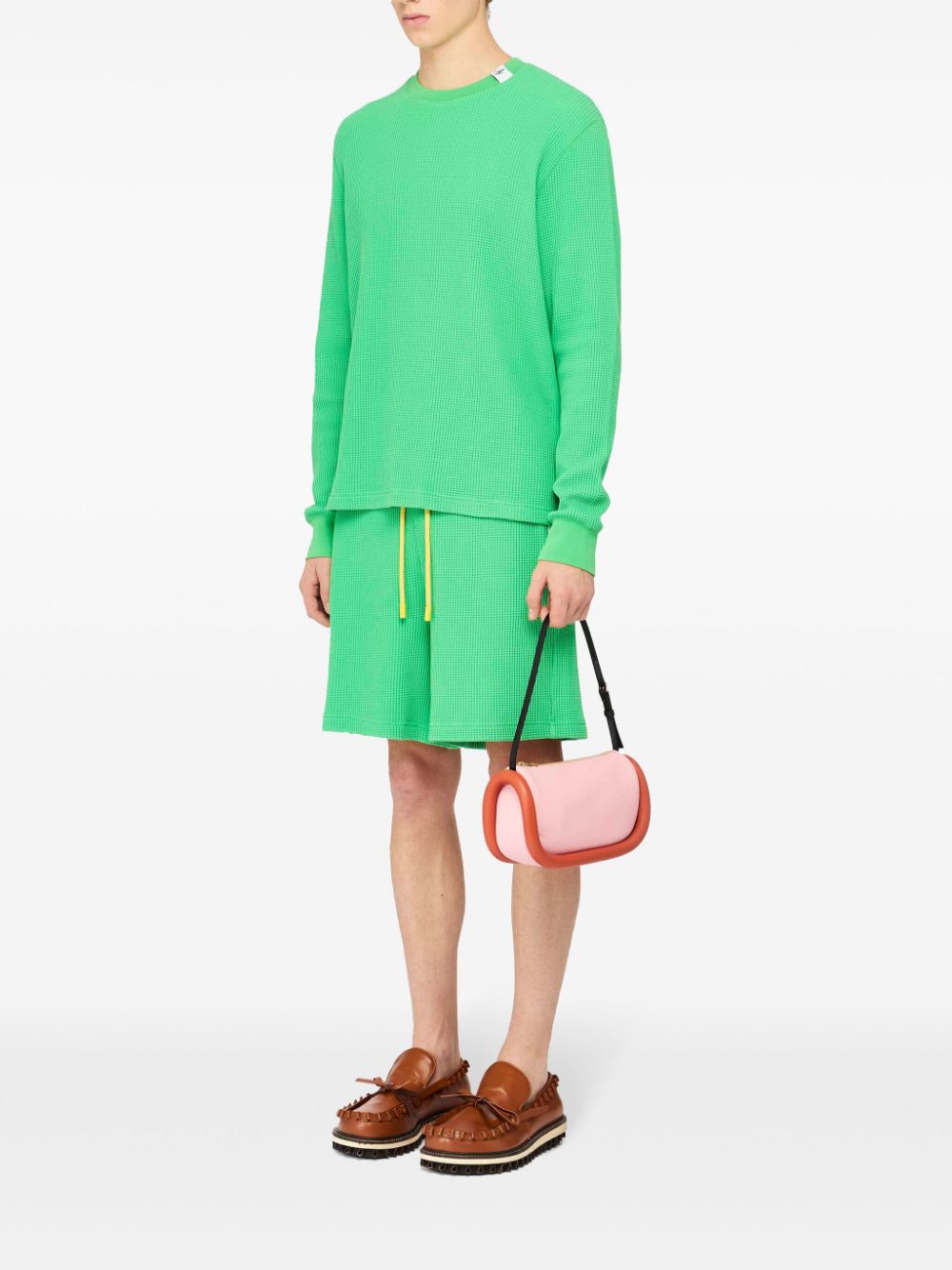 JW Anderson Shorts met wafelpatroon - Groen