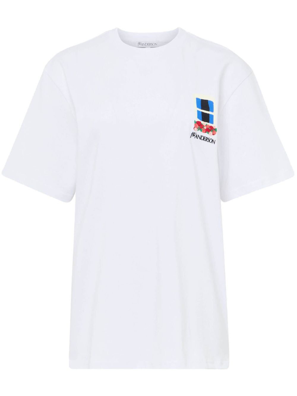 window-embroidered T-shirt