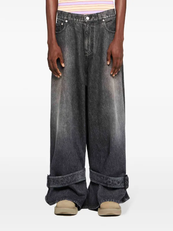デニム・ジーパン Jw Anderson Jeans With Buckle JW ANDERSON Buckled high-rise wide-leg jeans | NET-A-PORTER