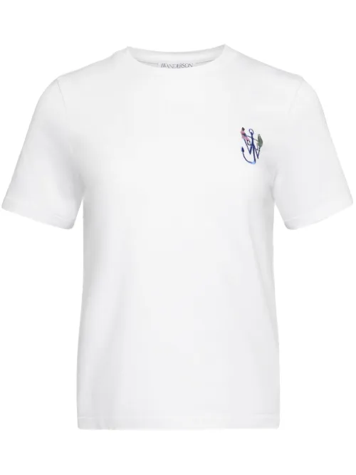 T-shirt imprilé à logo ancre brodé - JW Anderson - Modalova