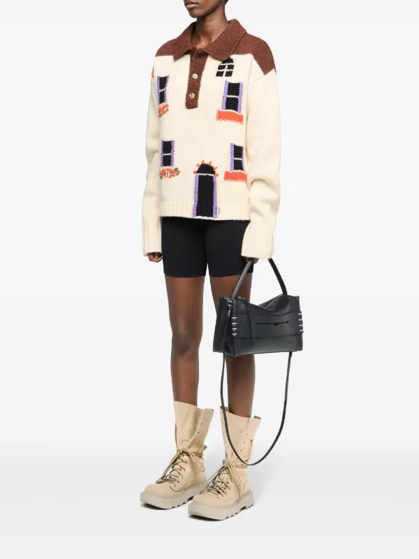 JW ANDERSON ニットバゲットバッグ　シルバーグレー JW Anderson House プルオーバー | ニュートラル | FARFETCH JP