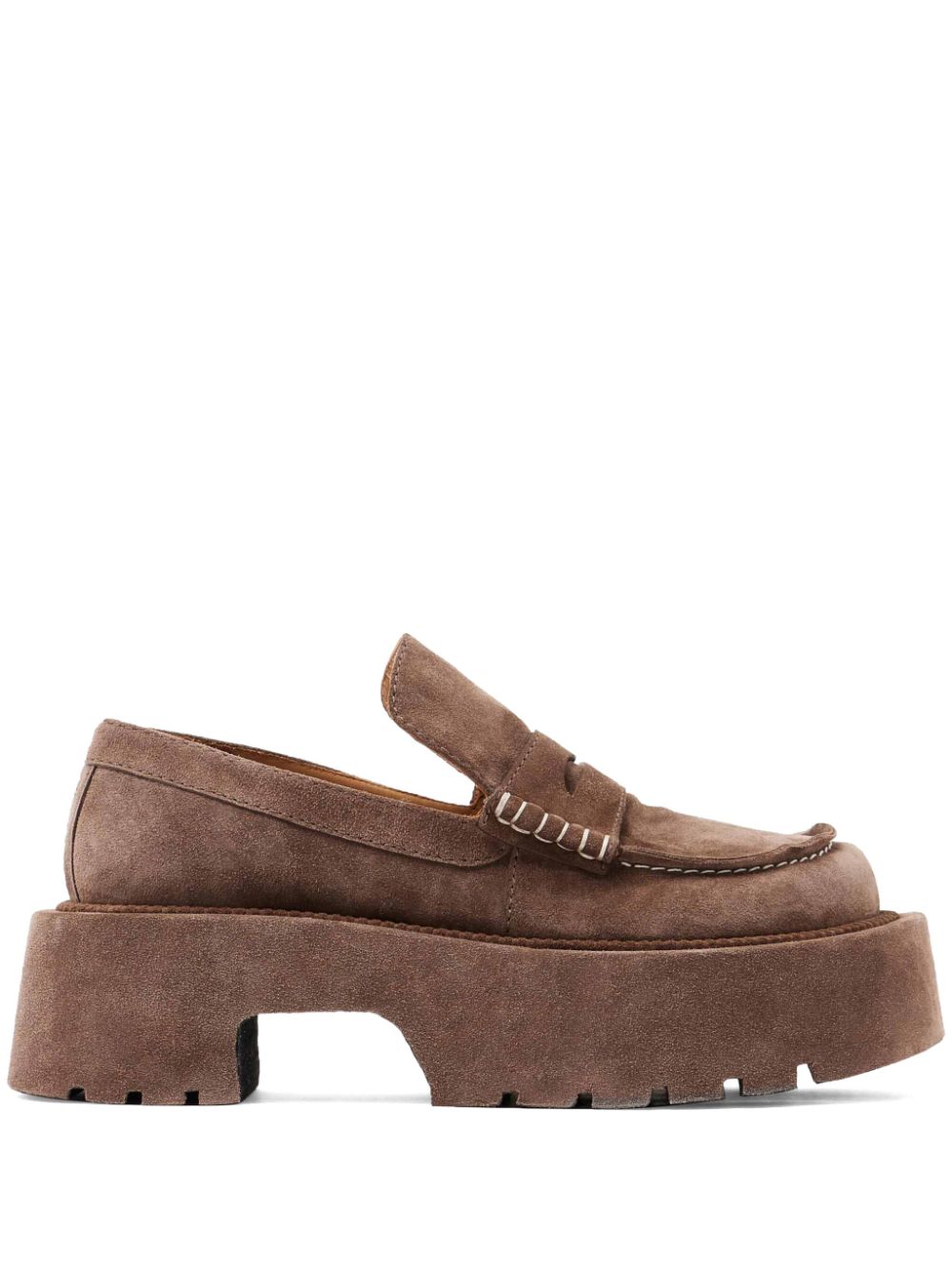 JW Anderson 50mm leather platform loafers Brown