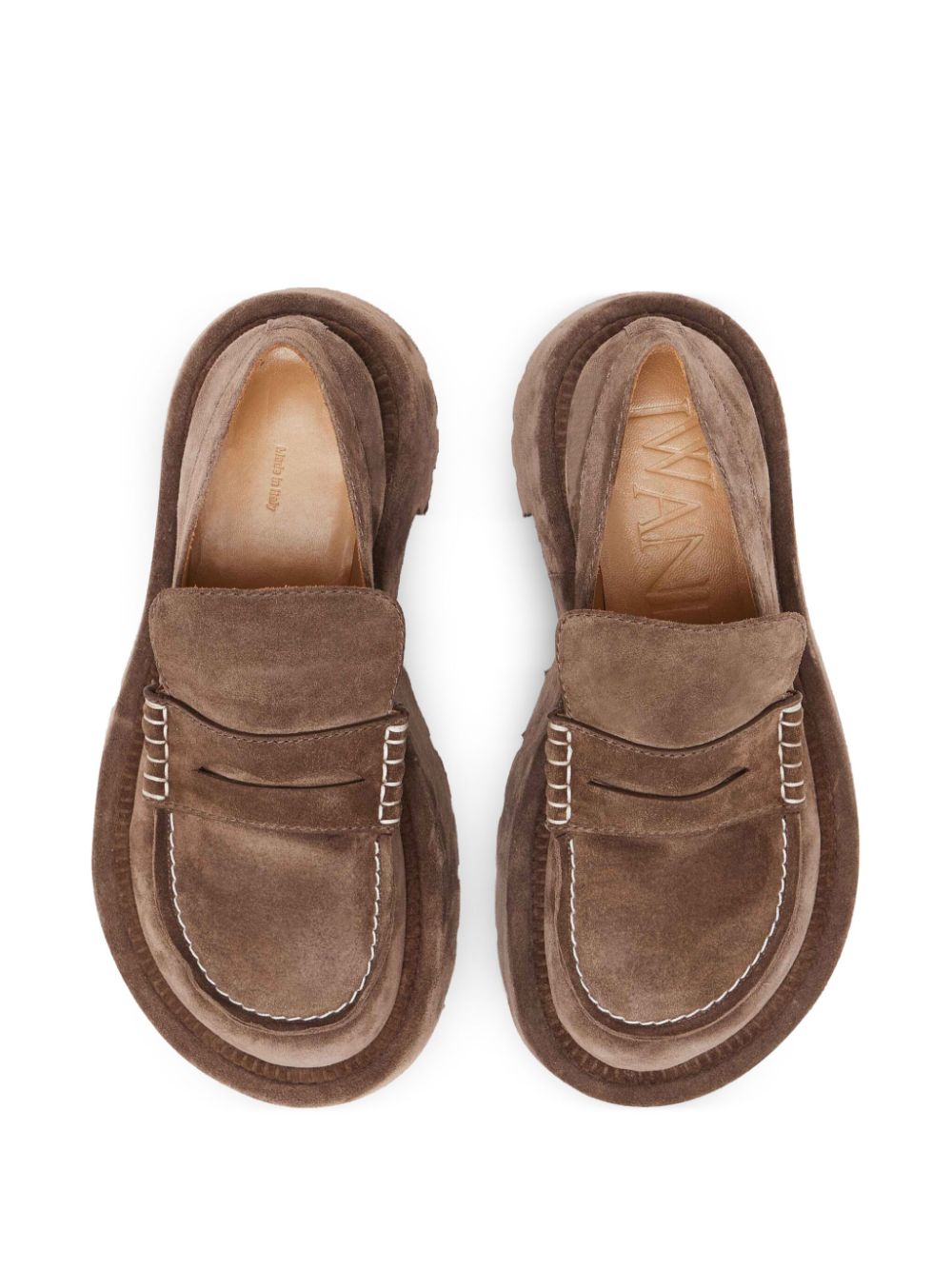 JW Anderson 50mm leather platform loafers Brown