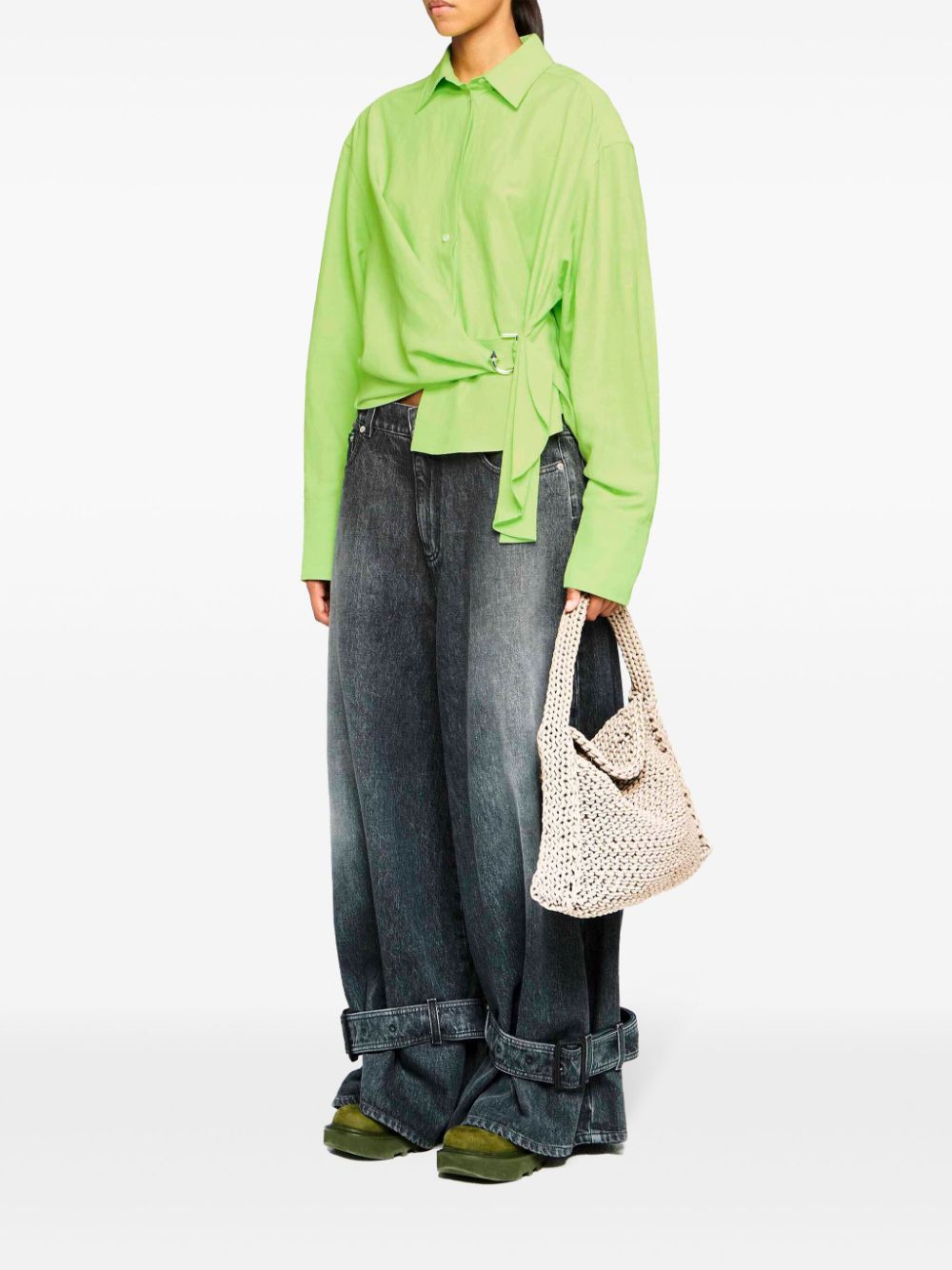 JW Anderson Gedrapeerde gedraaid blouse - Groen