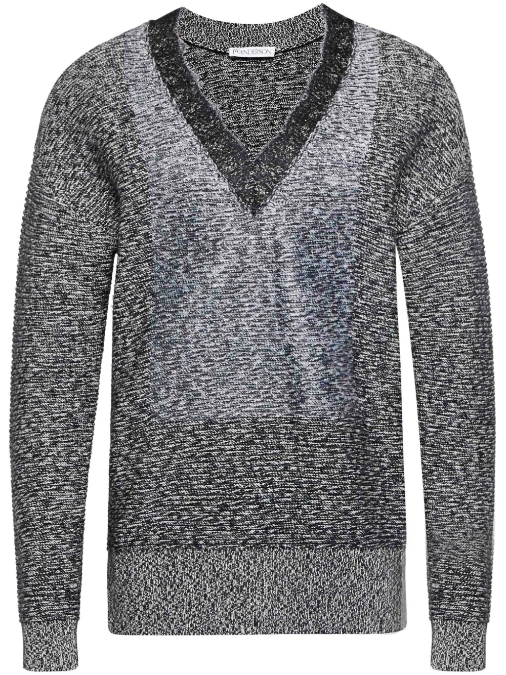 JW Anderson pull bordé de dentelle à col v | noir | Image 1