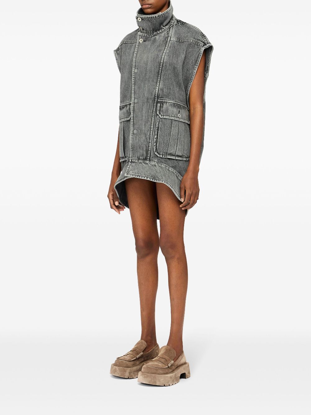 JW Anderson high-neck denim gilet - Grey