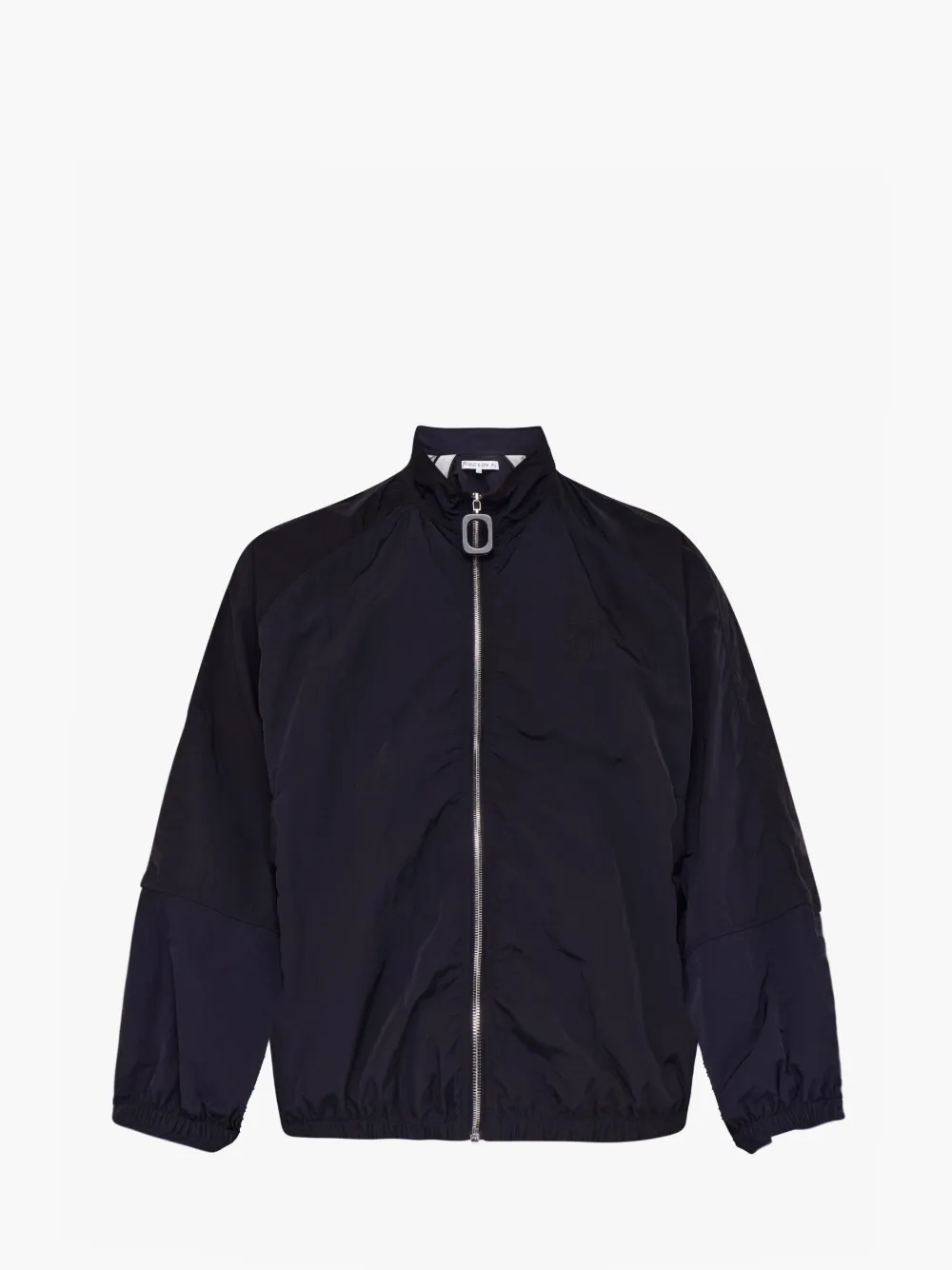 Jw Anderson Black Jacket With Mock Neck And Raglan Sleeves In Tech Fabric Man In Black