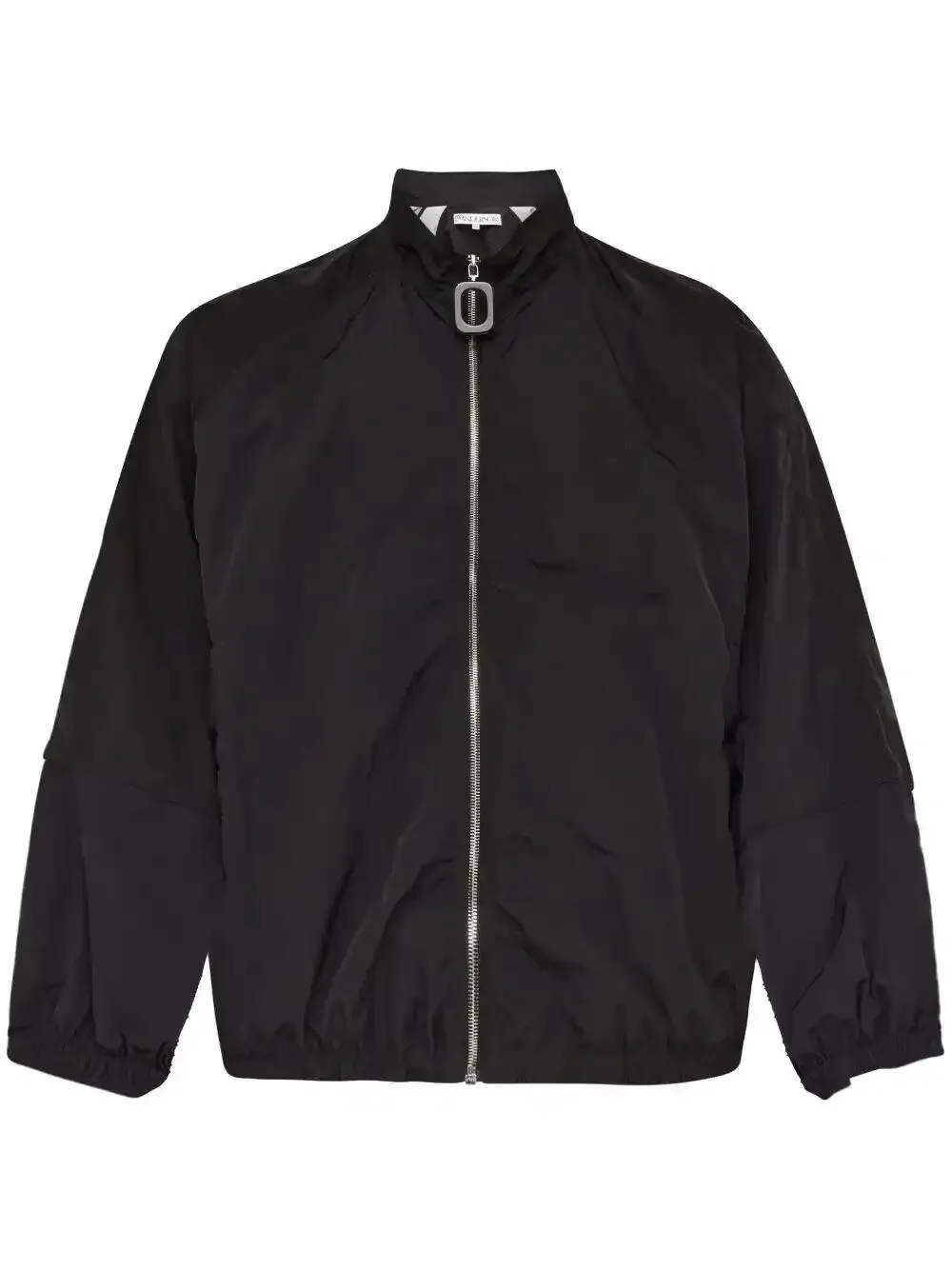 Jw Anderson Black Jacket With Mock Neck And Raglan Sleeves In Black