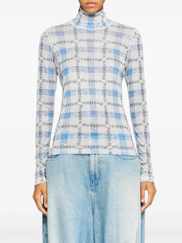 JW Anderson チェック トップ | ブルー | FARFETCH JP