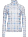 JW Anderson logo check-print top - Blue