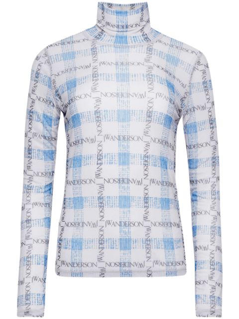 JW Anderson logo check-print top Women