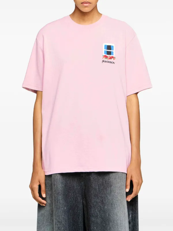 JW Anderson エンブロイダリー Tシャツ | ピンク | FARFETCH JP