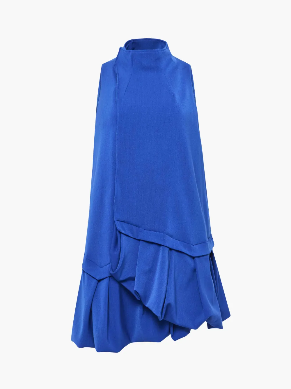 Shop Jw Anderson A-line Ruffle Hem Mini Dress In Blue