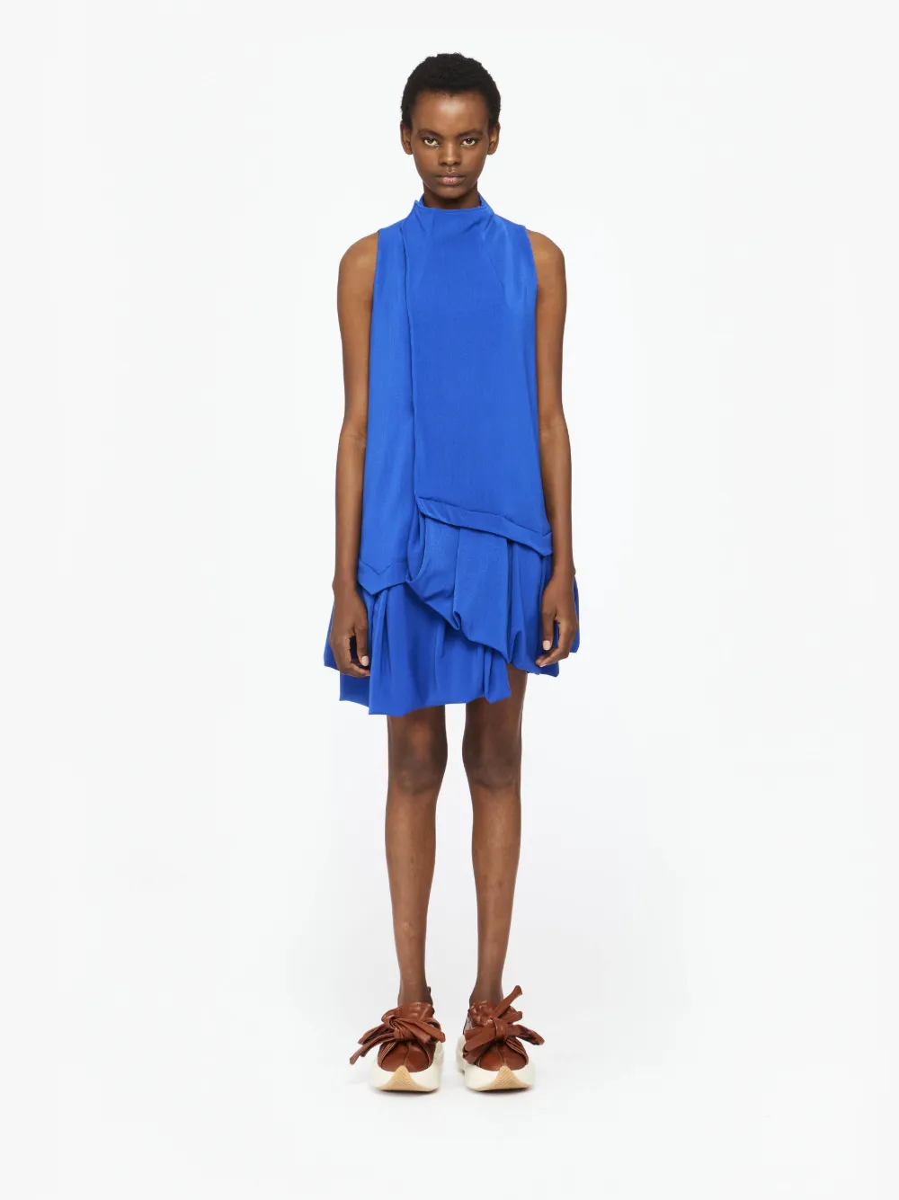 JW ANDERSON A-LINE RUFFLE HEM MINI DRESS