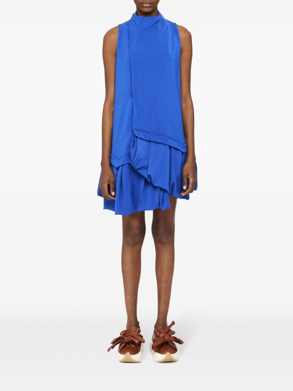 JW Anderson A-lijn mini-jurk met ruches - Blauw